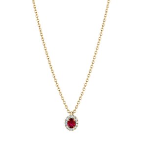 Pendant Windsor in 18K yellow gold with ruby 0.60ct and diamonds 0.12ct