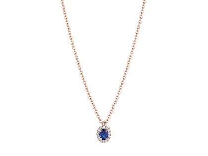 Pendant Windsor in 18K rosé gold with sapphire 0.60ct and diamonds 0.12ct