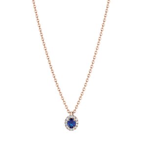 Pendant Windsor in 18K rosé gold with sapphire 0.60ct and diamonds 0.12ct