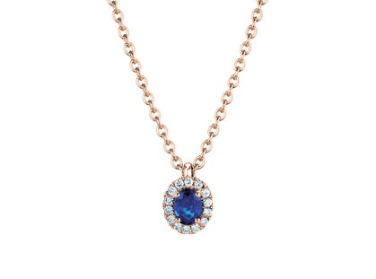 Pendant Windsor in 18K rosé gold with sapphire 0.60ct and diamonds 0.12ct