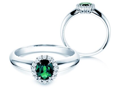 Engagement ring Windsor in 9K white gold