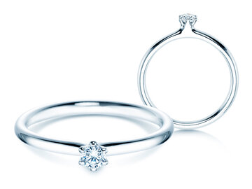 Engagement ring Classic 6 in silver 925/- with diamond 0.10ct G/SI