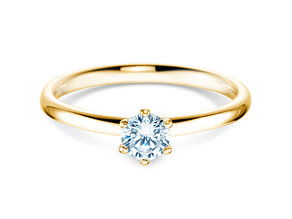 Engagement ring Classic 6 in 14K yellow gold with diamond 0.30ct H/SI
