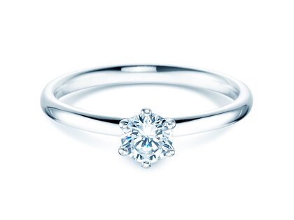 Engagement ring Classic 6 in 14K white gold with diamond 0.40ct G/SI
