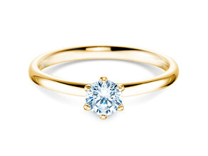 Engagement ring Classic 6 in 14K yellow gold with diamond 0.40ct H/SI