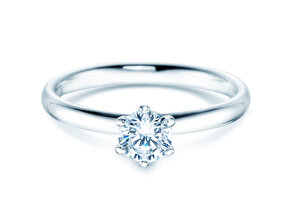 Engagement ring Classic 6 in 9K white gold with lab-grown diamond 0.50ct E/VS