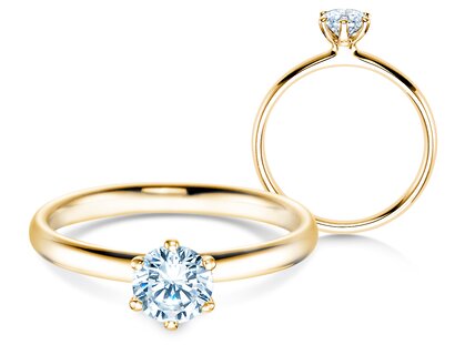 Engagement ring Classic 6 in 14K yellow gold with diamond 0.60ct G/SI