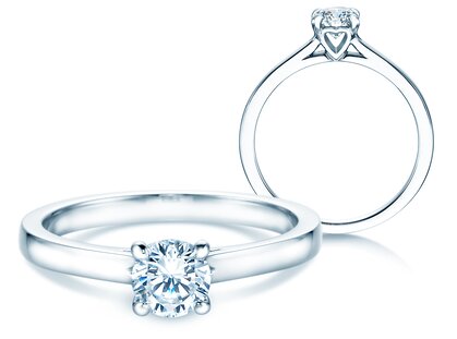 Engagement ring Romance in platinum 950/- with diamond 0.60ct G/SI