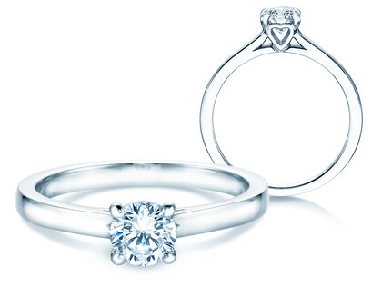 Engagement ring Romance in 18K white gold with diamond 0.60ct H/SI
