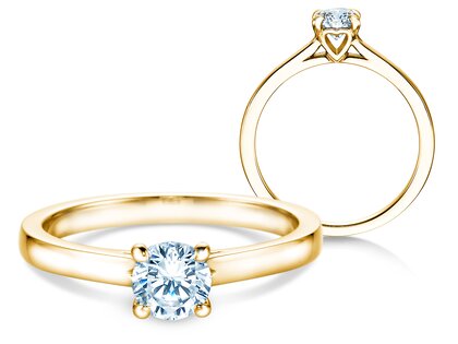 Engagement ring Romance in 18K yellow gold with diamond 0.60ct G/SI