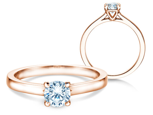 Engagement ring Romance in 18K rosé gold with diamond 0.60ct G/SI