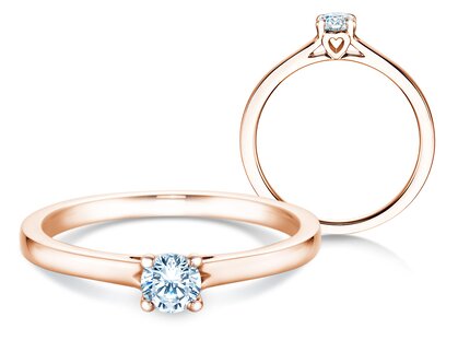 Engagement ring Romance in 14K rosé gold with diamond 0.25ct H/SI