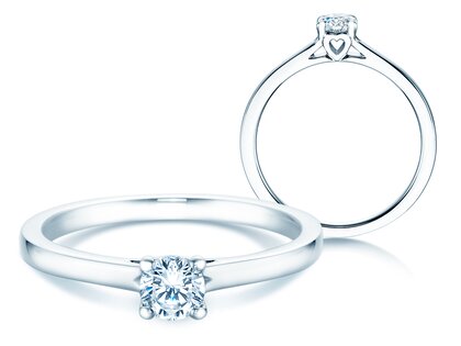 Engagement ring Romance in 14K white gold with diamond 0.30ct G/SI