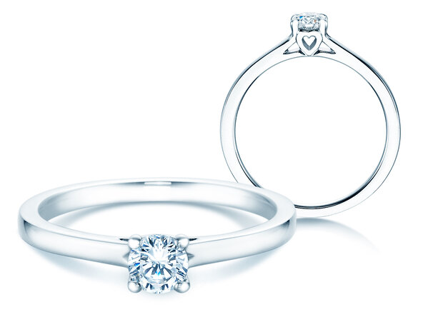 Engagement ring Romance in 14K white gold with diamond 0.30ct G/SI