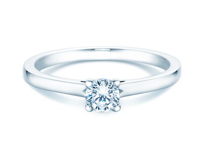 Engagement ring Romance in 14K white gold with diamond 0.30ct G/SI