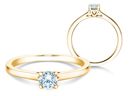 Engagement ring Romance in 14K yellow gold with diamond 0.30ct H/SI