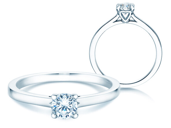 Engagement ring Romance in 14K white gold with diamond 0.40ct H/SI
