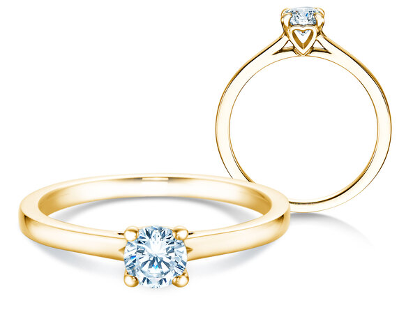 Engagement ring Romance in 14K yellow gold with diamond 0.40ct H/SI