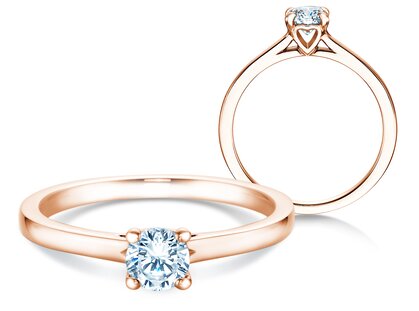 Engagement ring Romance in 14K rosé gold with diamond 0.40ct G/SI