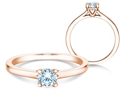 Engagement ring Romance in 14K rosé gold with diamond 0.40ct G/SI