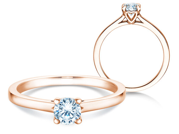 Engagement ring Romance in 14K rosé gold with diamond 0.40ct G/SI