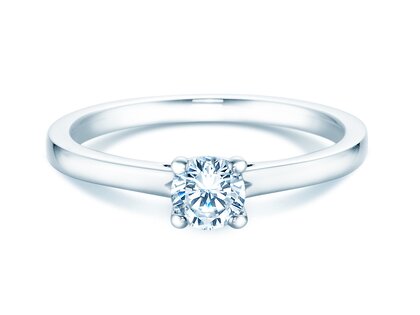 Engagement ring Romance in 14K white gold with diamond 0.40ct H/SI