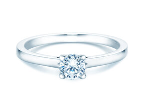 Engagement ring Romance in 14K white gold with diamond 0.40ct H/SI