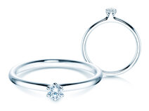 Engagement ring Classic 6 in silver 925/- with diamond 0.10ct G/SI