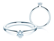 Engagement ring Classic 6 in silver 925/- with diamond 0.15ct G/SI
