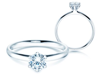 Engagement ring Classic 6 in platinum 950/- with diamond 0.60ct G/SI