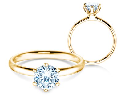 Engagement ring Classic 6 in 18K yellow gold with diamond 1.00ct G/SI