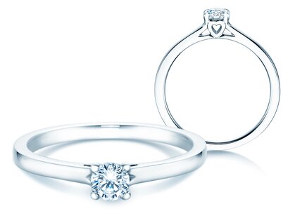 Engagement ring Romance in platinum 950/- with diamond 0.25ct G/SI