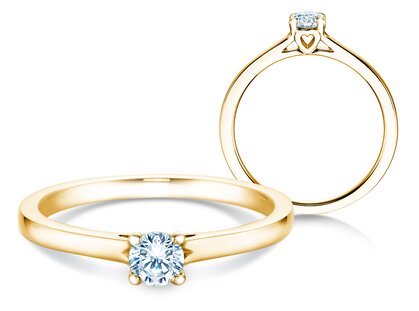 Engagement ring Romance in 14K yellow gold with diamond 0.25ct G/SI