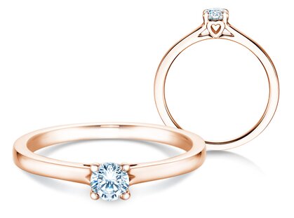 Engagement ring Romance in 14K rosé gold with diamond 0.25ct G/SI