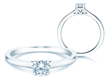 Engagement ring Romance in 18K white gold with diamond 0.30ct G/SI
