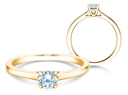 Engagement ring Romance in 18K yellow gold with diamond 0.30ct G/SI