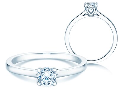 Engagement ring Romance in 18K white gold with diamond 0.40ct G/SI