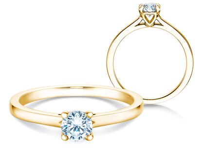 Engagement ring Romance in 14K yellow gold with diamond 0.40ct G/SI