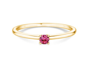 Birthstone ring Classic 4 January in 14K yellow gold with garnet 0.10ct