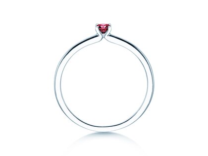 Birthstone ring Classic 4 January in 14K white gold with garnet 0.10ct