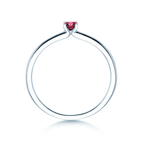 Birthstone ring Classic 4 January in 14K white gold with garnet 0.10ct