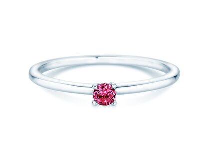 Birthstone ring Classic 4 January in 14K white gold with garnet 0.10ct