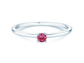 Birthstone ring Classic 4 January in 14K white gold with garnet 0.10ct