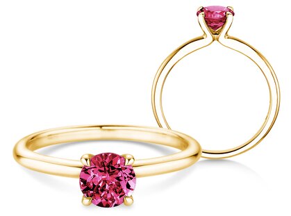 Birthstone ring Classic 4 January in 9K yellow gold with garnet 1.00ct