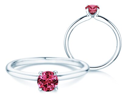 Birthstone ring Classic 4 January in 14K white gold with garnet 0.50ct