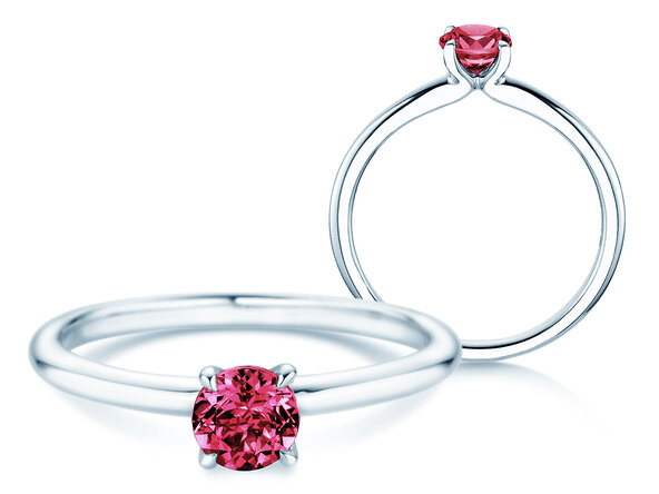 Birthstone ring Classic 4 January in 14K white gold with garnet 0.50ct