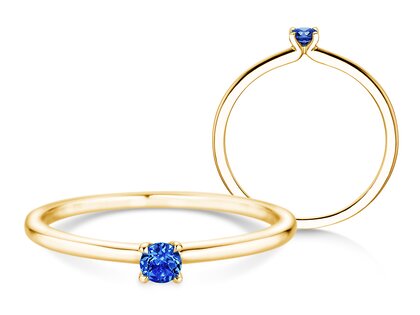 Birthstone ring Classic 4 September in 14K yellow gold with sapphire 0.10ct