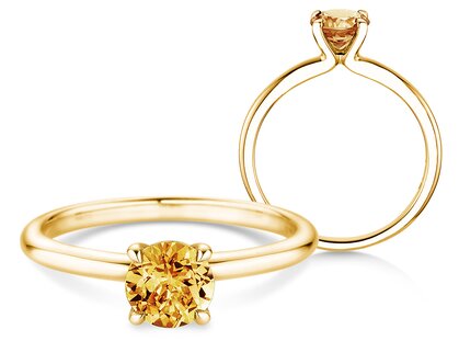 Birthstone ring Classic 4 November in 9K yellow gold with citrine 1.00ct