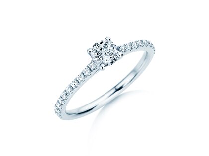 Birthstone Ring Birthstone ring Pure Colour April in 14K white gold with diamond 0.50ct and diamonds 0.26ct