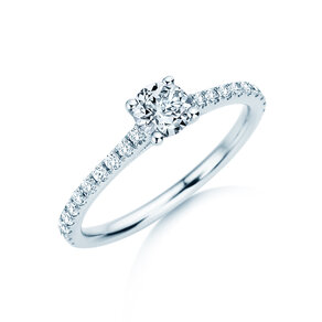 Birthstone Ring Birthstone ring Pure Colour April in 14K white gold with diamond 0.50ct and diamonds 0.26ct